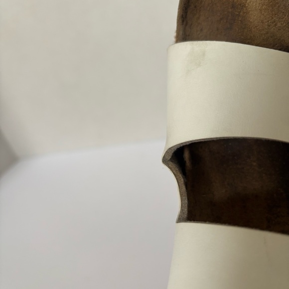 Birkenstock Arizona Classic Sandals Leather Two Strap Slides White Size 8 Eu 39 - Picture 10 of 12